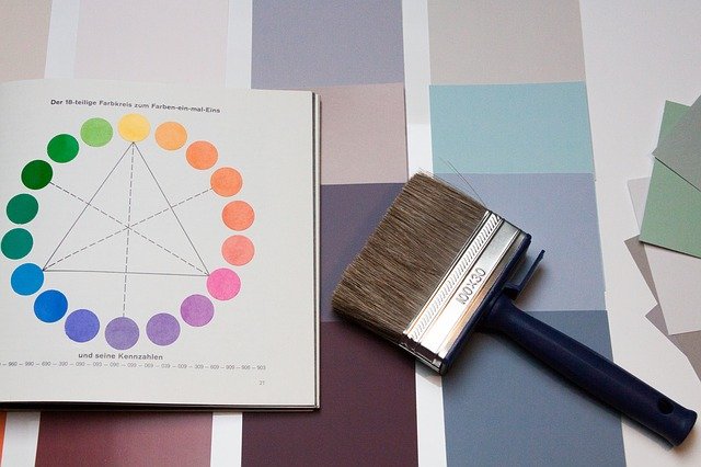 farbenpalette von einem maler